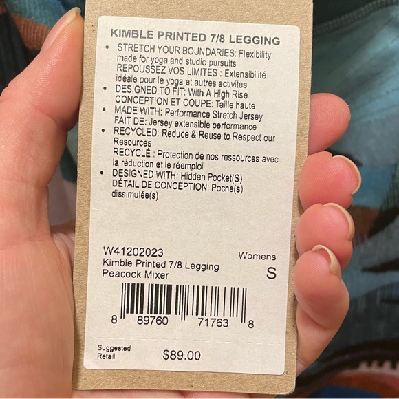 Prana Kimble printed 7/8 legging Peacock Mixer NWT - Picture 11 of 13